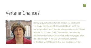 Vertane Chance? Islamische Theologie in Handschellen